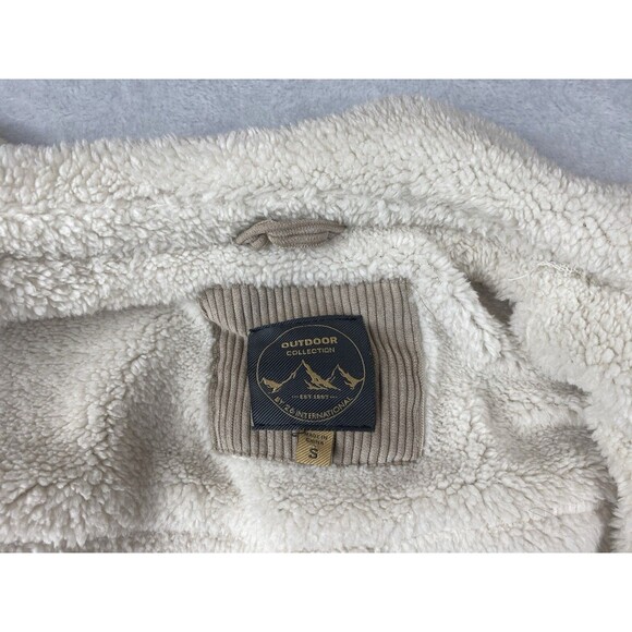 26 International Corduroy Sherpa Jacket Womens S Oversized Beige Soft Chore - Picture 3 of 9